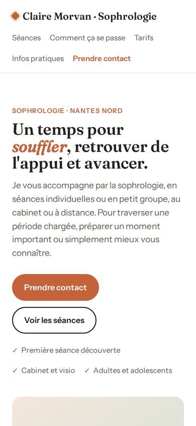 Le même site sur téléphone